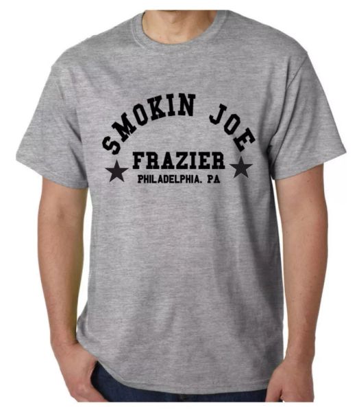 

smokin joe frazier boxing gym training t-shirt, White;black