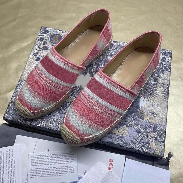 

2022 designer women granville sandals slippers ladies printing splicing sneakers flat muller mesh embroidery loafers fisherman shoe with box, Black