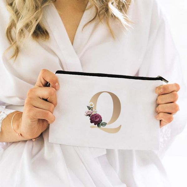 

cosmetic bags & cases flowers alphabet bag for makeup mini travel storage women organizer women's pouch make up woman