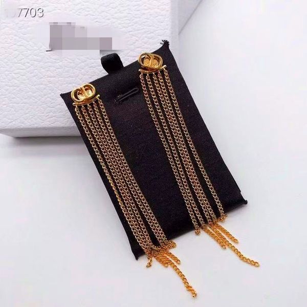 

75% off outlet online new tassel net red full earrings simple female, Golden