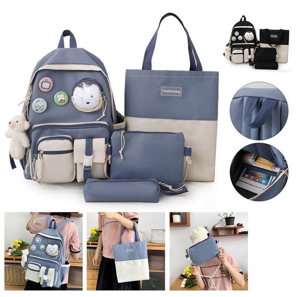 

school bags harajuku women lapbackpack canvas for teenage girls kawaii college student kids book bag rucksack 2021