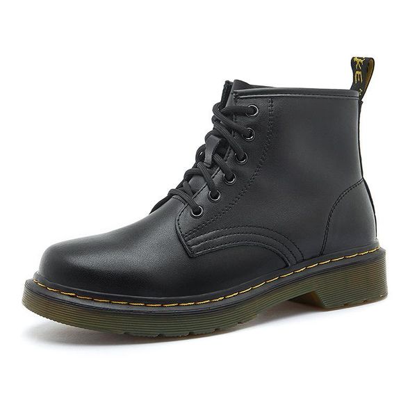 

boots genuine leather women for ladies black platform women's shoes waterproof motorcycle zapatos de mujer