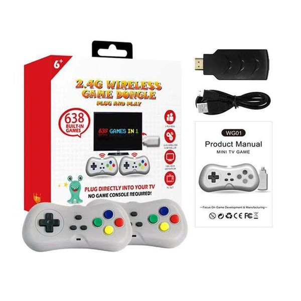 

output built-in 638 games retro classic console tv game player with wireless controller controllers & joysticks