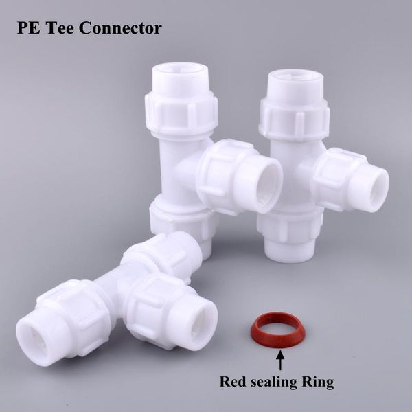

watering equipments 1pc 20-32mm pe tee connector agricultural irrigation system pipe 3-way quick joint greenhouse garden tube fittings