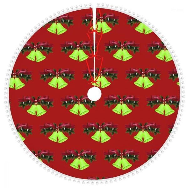 

christmas decorations merry day(2) tree skirt with pom trim ornaments festive
