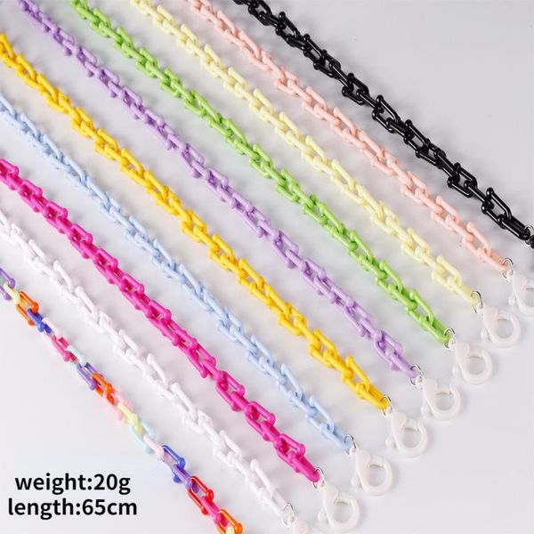 

sunglasses frames face mask chains lanyard u-shaped macaron color acrylic women's men's chain neck glasses cord holder rope neckla, Silver
