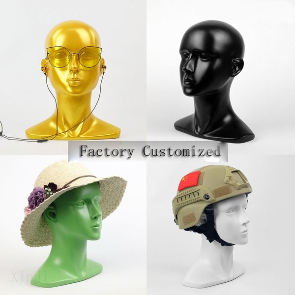 

circumference 56cm frp head mannequin vr mask hat women model, Khaki