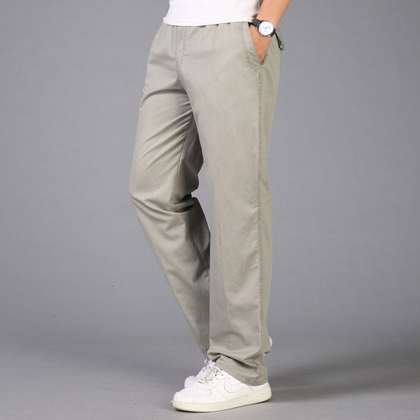

men's pants cotton men's casual pants, large, loose bust, elastic, m-6xl, Black