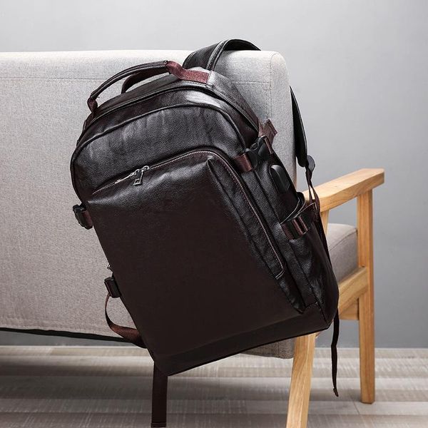 

backpack 2021 men's leather fashion women's lapbag large capacity travel