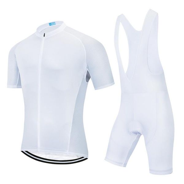 

racing sets 2021 all white men cycling jersey set pro team mountain bike uniform short jerseys road wear full size, Black;blue