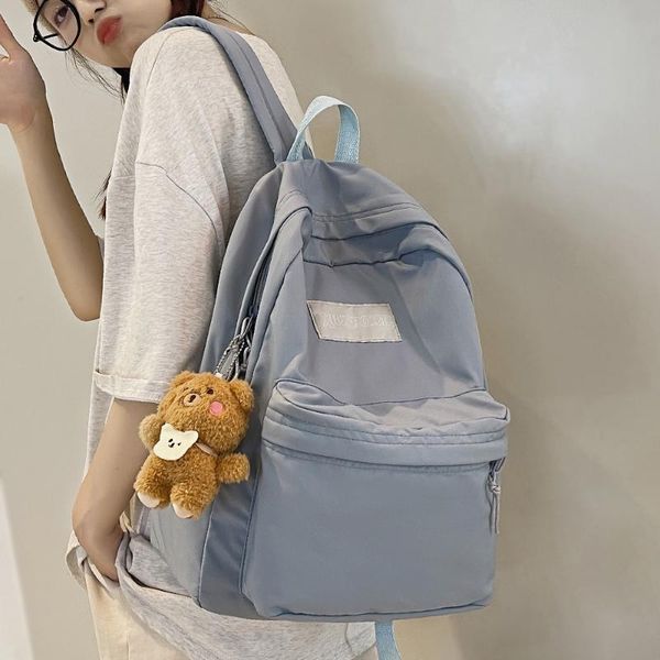 

backpack fashion female lapcute solid color waterproof college bag lady student travel women kawaii backpacks