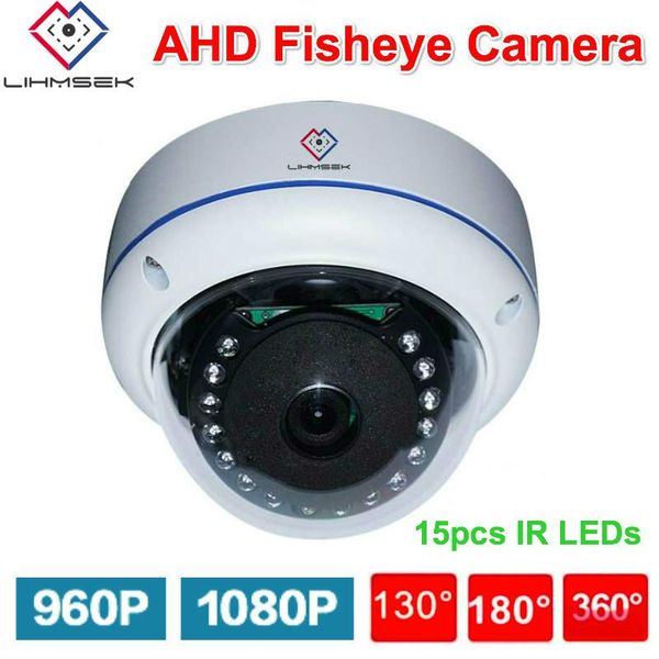 

lihmsek indoor 2mp 1.3 megapixel ahd fisheye camera vandalproof dome 1080p cctv n wide angle 130 180 360 lens ip cameras