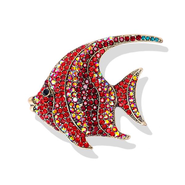 

factory wholesale cash creative tropical fish lovely diamond inlaid animal cartoon personalized brooch coat accessories hea/rtsch/rome