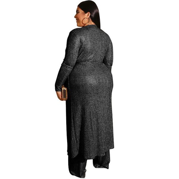 

women's tracksuits 3 piece outfits for women plus size long cardigan vest blusas and trouser three matching sets mujer de moda bc508, Gray