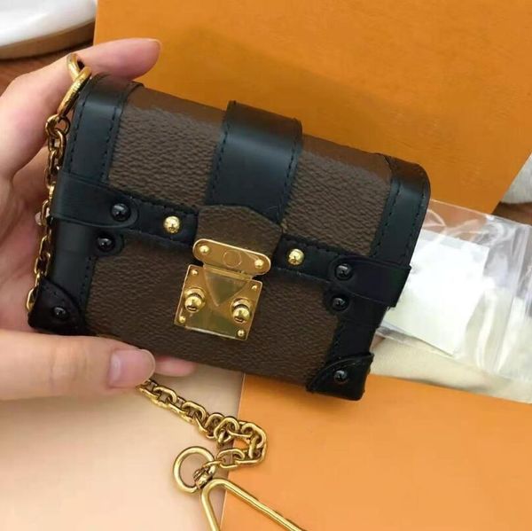 

mini trunk shoulder bags designers luxurys wallet backpacks key chain wallet flap cute handbags fashion trunk bags with box