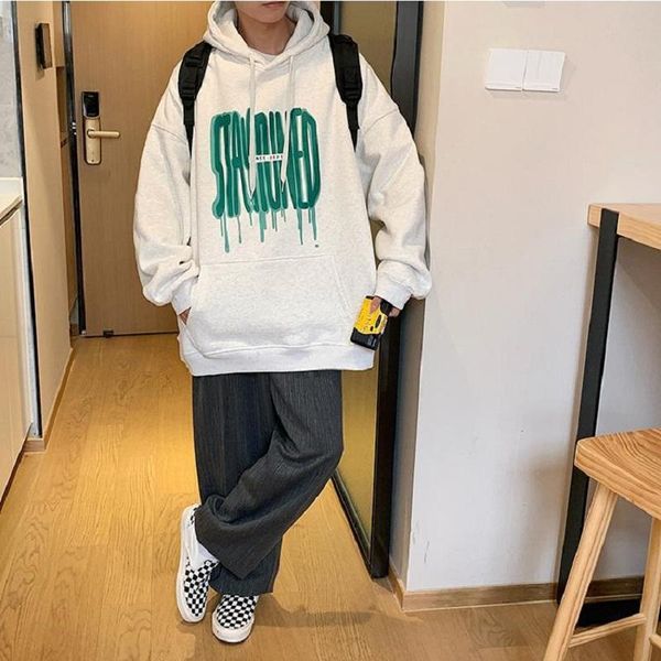 

men's hoodies & sweatshirts japanese fashion hoodie spring and autumn tide brand ins high street shirt large size loose men streetwear, Black