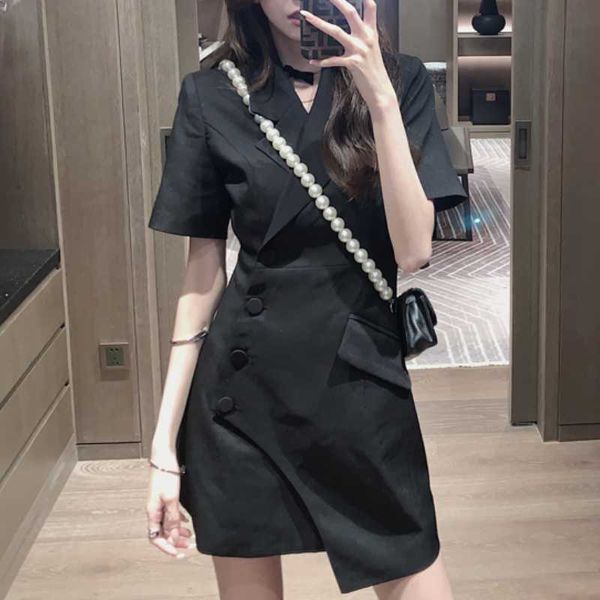 

blazer dres korean style mini elegant party female summer casual designer women's clothing 210604, Black;gray