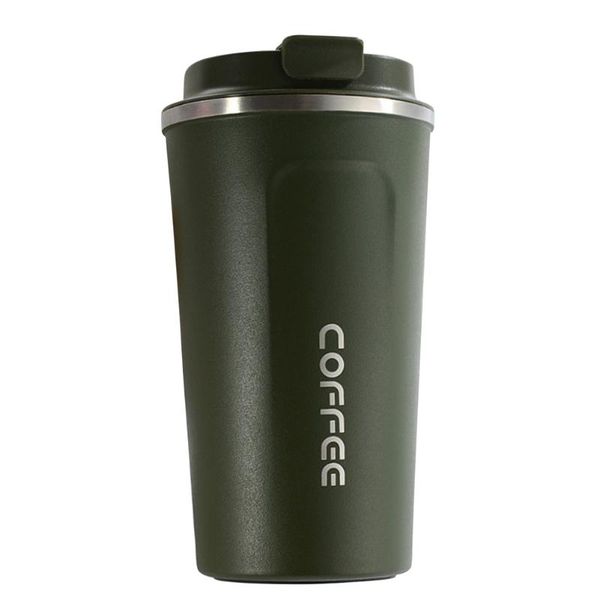 

with lid tumbler cup home tea beer travel fashion vacuum office leakproof portable stainless steel flip insulated double walled water bottle