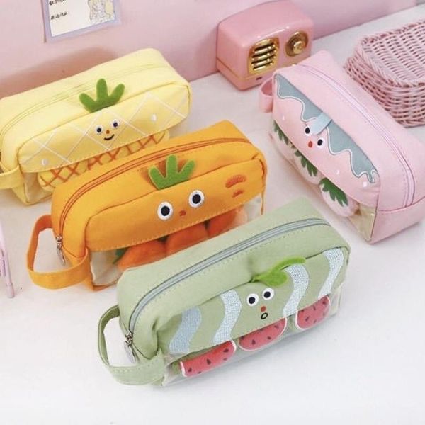 

pencil bags fruit and vegetable paradise cartoon plush case elementary middle school student stationery box cute supplies