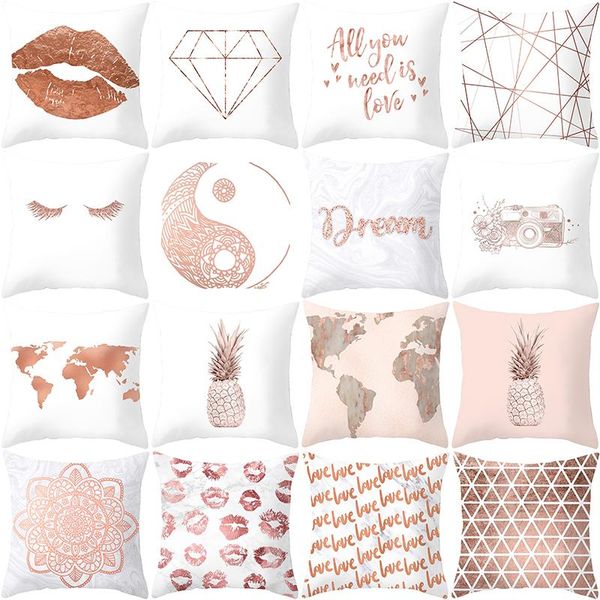 

cushion/decorative pillow 2021 explosive home furnishing products nordic ins wind pillowcase customized pink gold sofa cushion waist