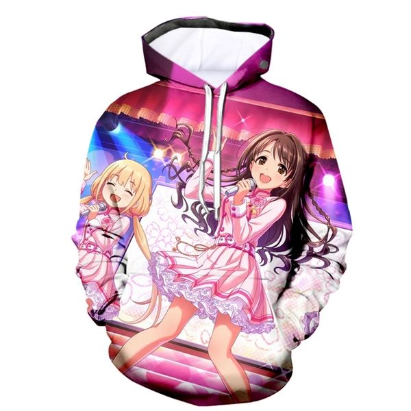 

selling new men's 3d printing o-neck pullover hoodie sweater loose, Black