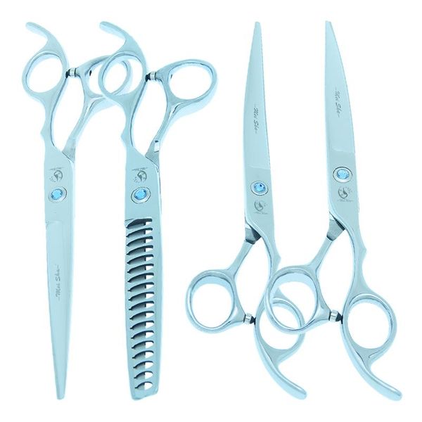 

hair scissors 7.0" professional pets grooming set dogs cutting thinning shears animals up down curved tesoura b0012a