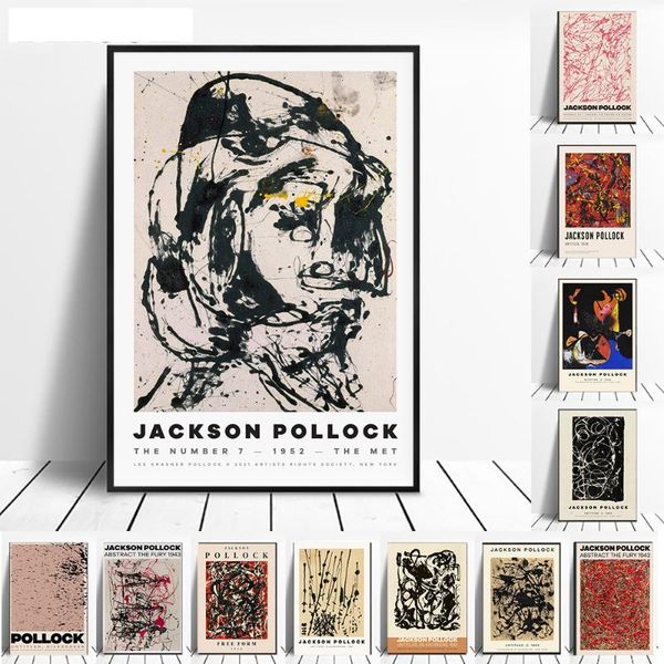 

paintings chidon jackson pollock abstract painting poster canvas world famous artwork wall picture nordic modern home decor