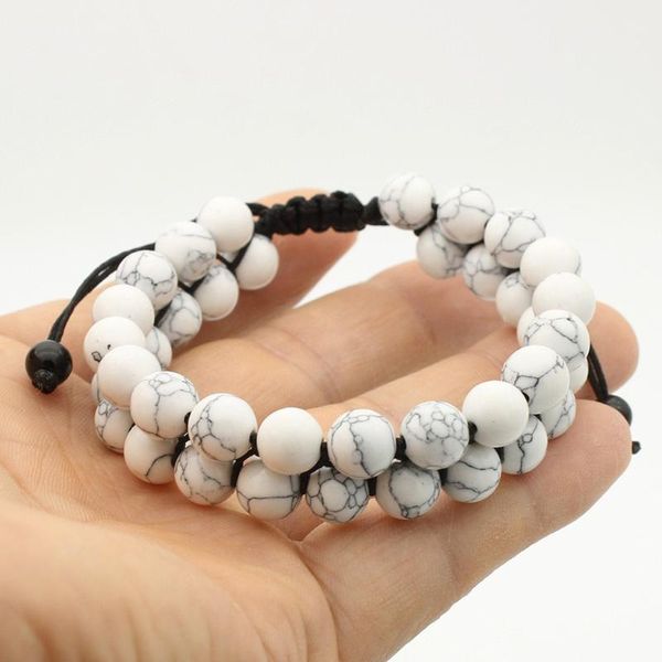 

link, chain lanli 8mm natural jewelry black lava rock hematite stone loose beads bracelet charms yoga men and women meditation amulet