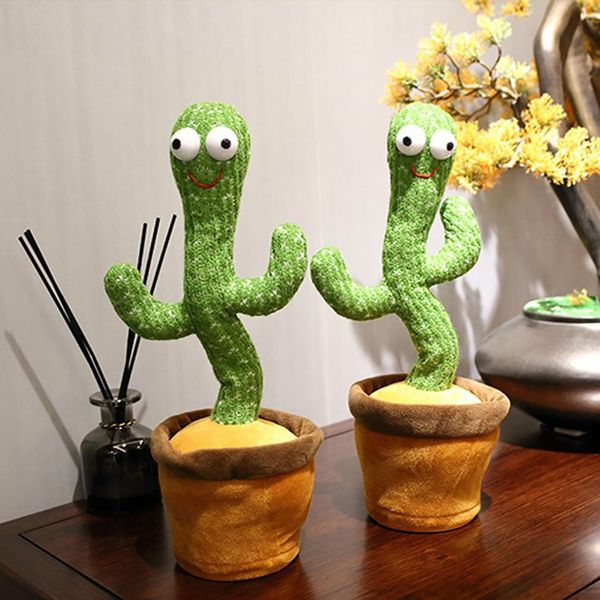 

electric plush cactus toys 120 songs dancing luminous recording learn to talk twisting toy