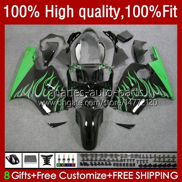 Iniezione OEM per KAWASAKI NINJA ZX 12R 1200CC 1200 CC 2002 2003 2004 2005 2006 Corpo 3No.113 ZX 12 R ZX1200 ZX1200C ZX12R 02-06 ZX-12R 02 03 04 05 06 Kit carenatura verde lucido