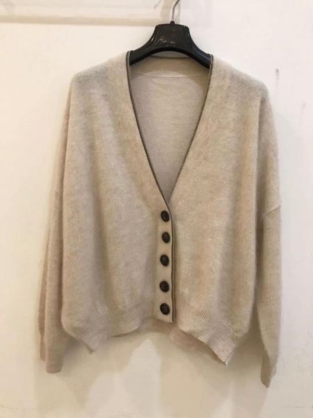 

women's knits & tees 2021 women fashion long-sleeved mohair cardigan 0806, White