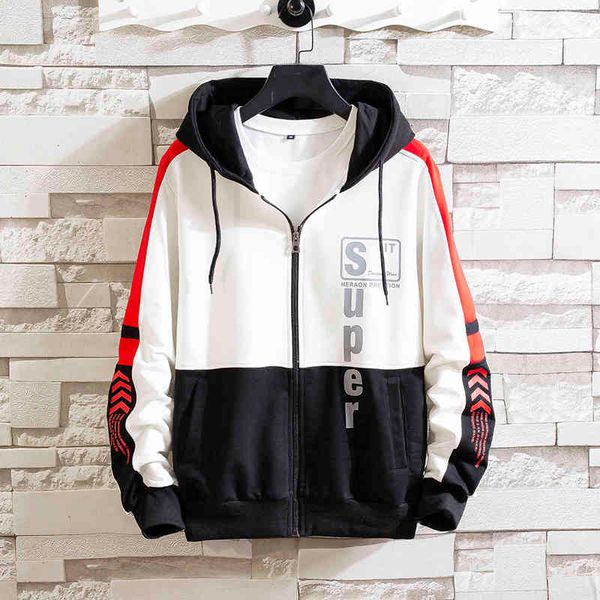 

men's hoodies & sweatshirts hooded men korean version spring hoodie fashion youth casual sportswear slim fit trend cardigan xacl, Black