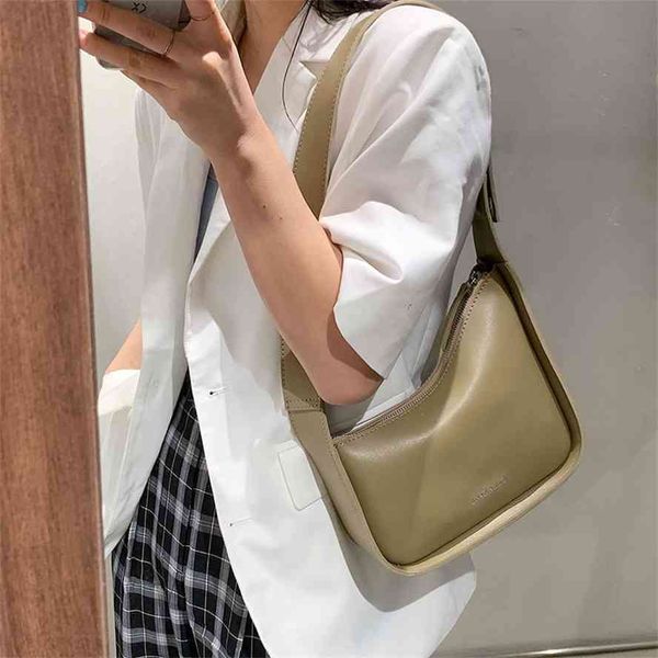 

new 2021 single korean ins fashion saddle bag, wide shoulder belt, versatile women's underarm bag