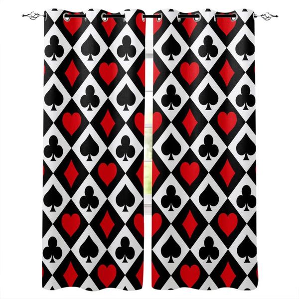 

poker squares spades hearts plaid texture window curtains kitchen bedroom items door home for living room curtain & drapes