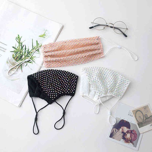 

sunscreen face mask rhinestone mesh masks diamond decorative face-mask