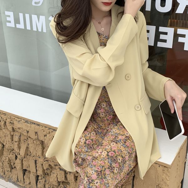 

2021 new women's 6-color single button long sleeve spring and summer leisure jacket, silk chiffon jacket gpmq, White;black