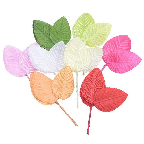 

decorative flowers & wreaths 40/100/200pcs artificial rose leaves plastic silk leafe wedding birthday decor xmas gift fake flower diy wreath