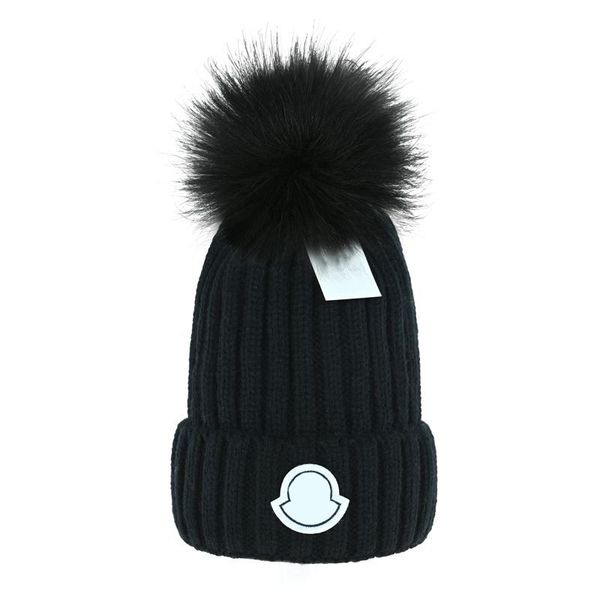 

fashion men winter knitted hat real fur hat women thicken beanies raccoon pompoms keep warm girl caps snapback pompon beanie hats flowers el, Blue;gray
