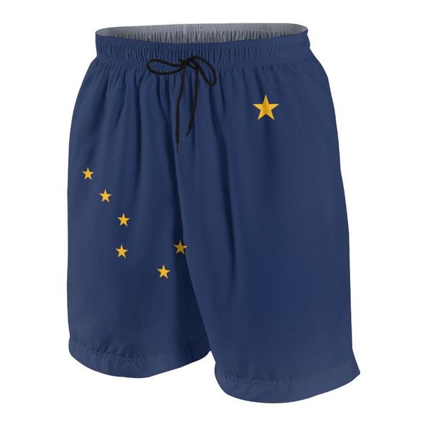 

alaska state flag teenagers fitness loose shorts bodybuilding joggers quick-dry cool beach sweatpants men's, White;black