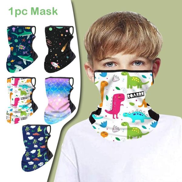 

scarves kids scarf breathable mesh holes face cover cooling neck gaiters with ear loops bandanas turban hand band magic, Blue;gray