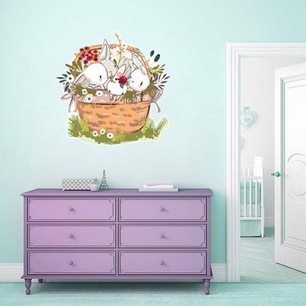 

easter window sticker flower basket decorative wall stickers decals decor 87ha