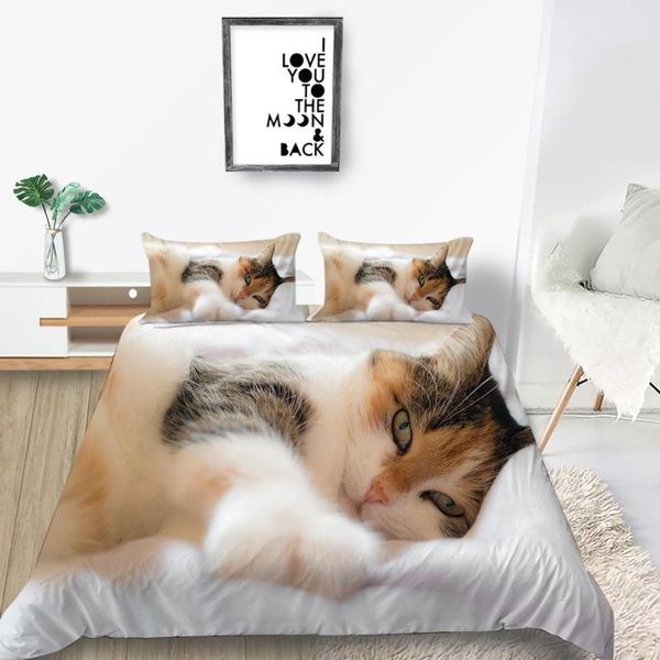 

bedding sets king size set cat cute creative 3d soft elegant pet duvet cover  twin full single double unique design bed