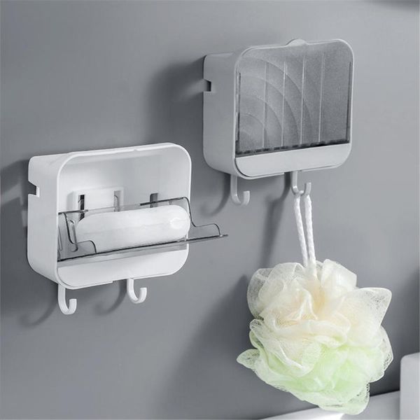 

soap dishes rack punch wall-mounted holder flip-box bathroom accessories