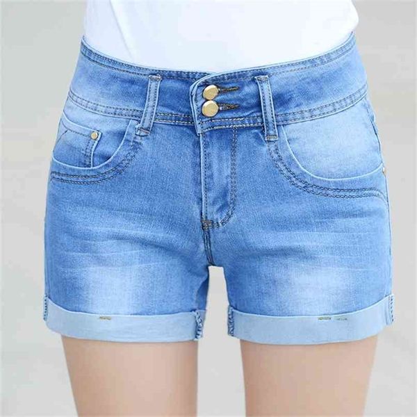 Calças de verão Shorts Mulheres Casual Curto Sexy Alto Cintura Denim Roupas Plus Tamanho 26-36 210714