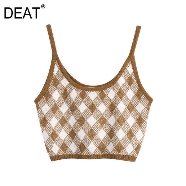 

[deat] spring autumn fashion lattice knitting chic casual women sling 13c176 210527, White