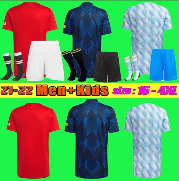 

sancho 21 22 soccer jerseys rashford man shaw 2021 2022 football shirt fans player version utd pogba martial b. fernandes men kids kit, Black;yellow