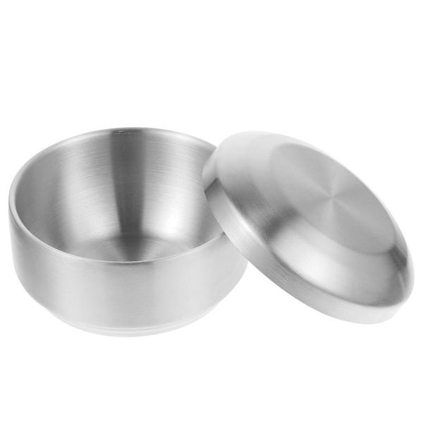 

bowls 1 set of home stainless steel bowl container baby with lid rice holder