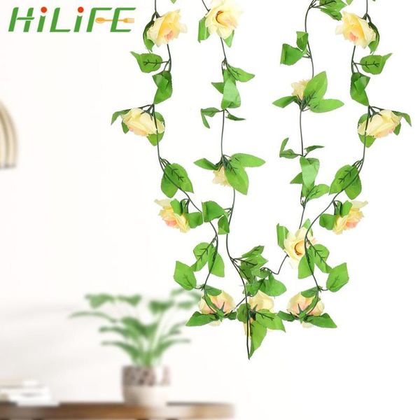 

decorative flowers & wreaths real touch silk flower 2m artificial garland string with leaves for home hanging decor rose ivy vine wedding