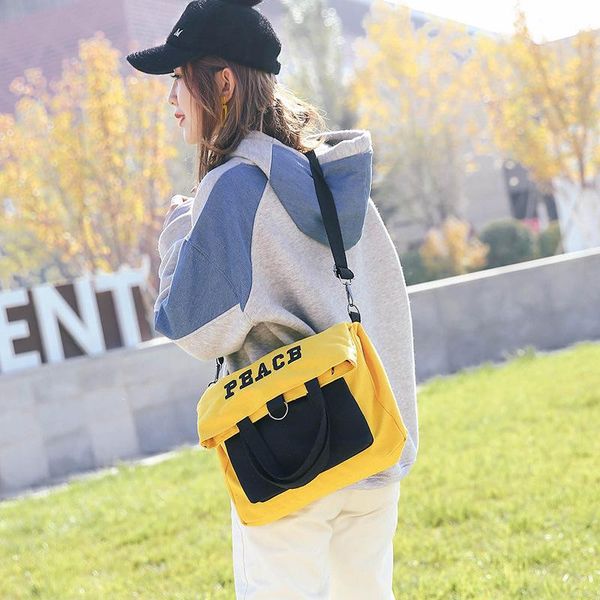 

shopping bags fashion art small fresh women's canvas shoulder bag female college portable green multi-color optional