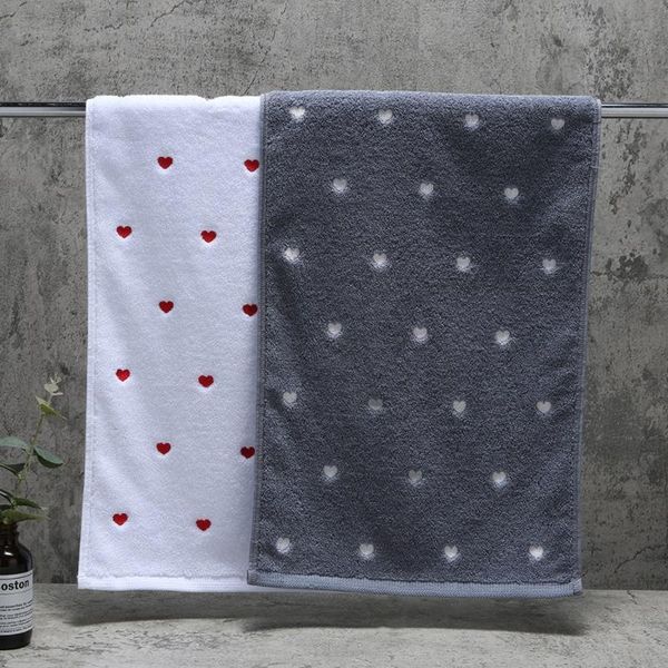 

towel 2pcs 35*75 cm love pattern cotton face towels bathroom christmas gift for adults couple asciugamani